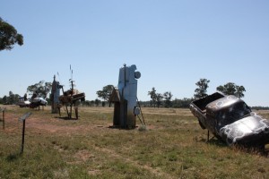 Utes in the Paddock tourist attraction near Ootha N.S.W.