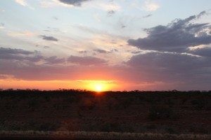 Sunset near Coober Pedy